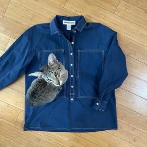 Caron Callahan Johnny shirt in Indigo 🐈